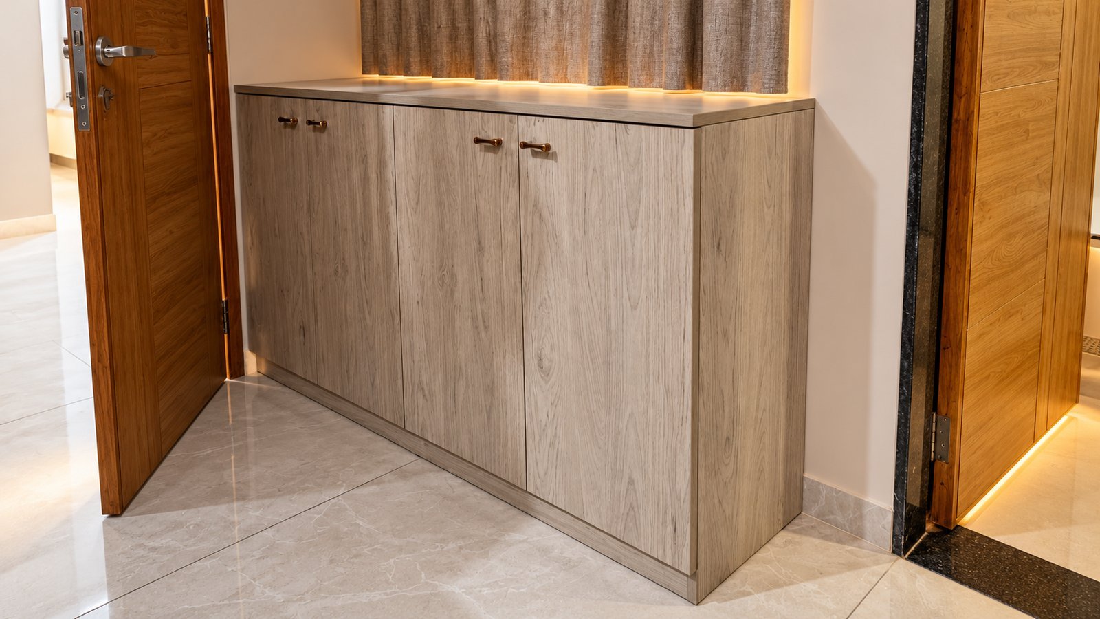 Oak Shoe Cabinet & Sideboard by Bosk Furniture, Bhavnagar
