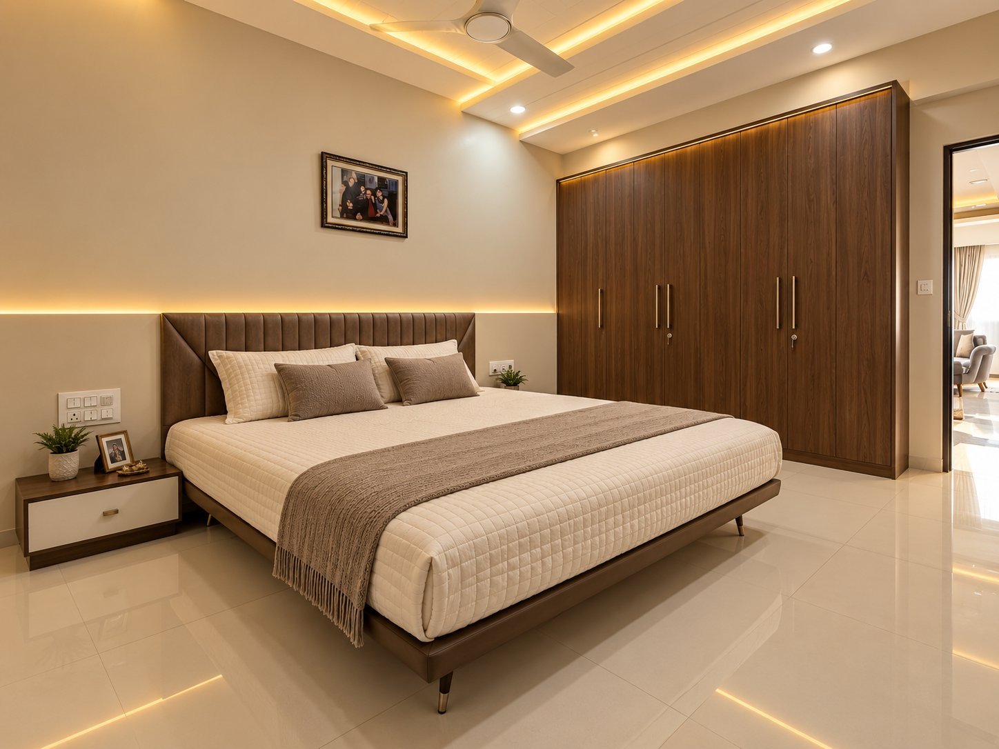 Channel-Tufted Upholstered Bed by Bosk Furniture, Bhavnagar