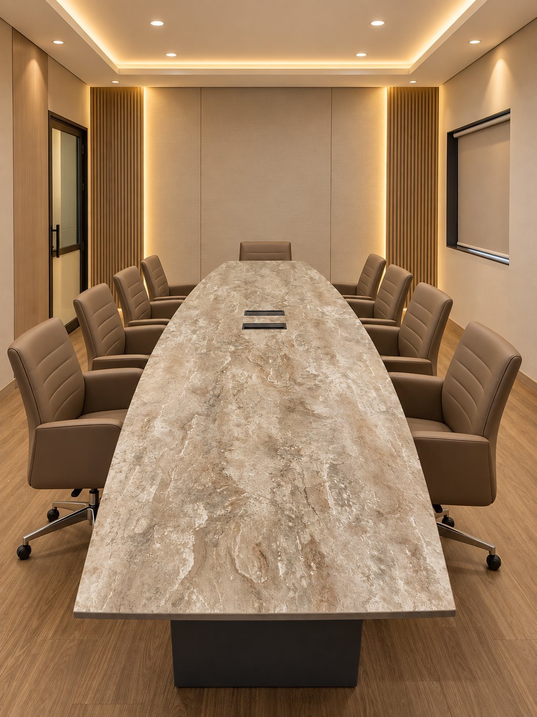 Marble-Finish Conference Table by Bosk Furniture, Bhavnagar