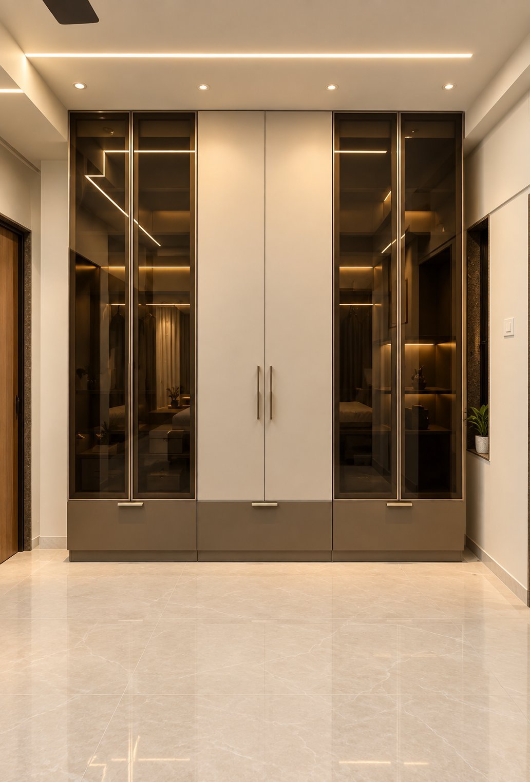 Glass & Lacquer Display Wardrobe by Bosk Furniture, Bhavnagar