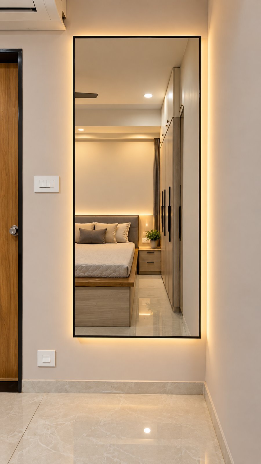 LED Backlit Full-Length Mirror by Bosk Furniture, Bhavnagar